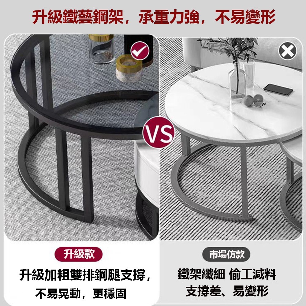 【E家工廠 127】茶几 茶幾 組裝茶几 岩板茶几 圓形茶几 伸縮茶几 客廳茶幾桌 免運 可貨到付款-細節圖7