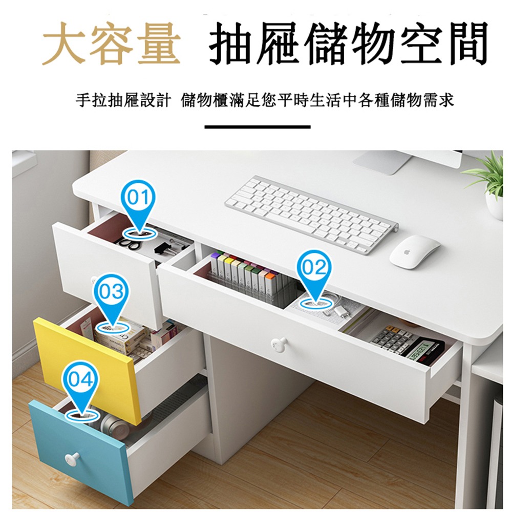 【台灣現貨 148】書桌 電腦桌  收納電腦桌 桌子 長桌 簡約辦公桌 工作桌 免運 可貨到付款-細節圖6