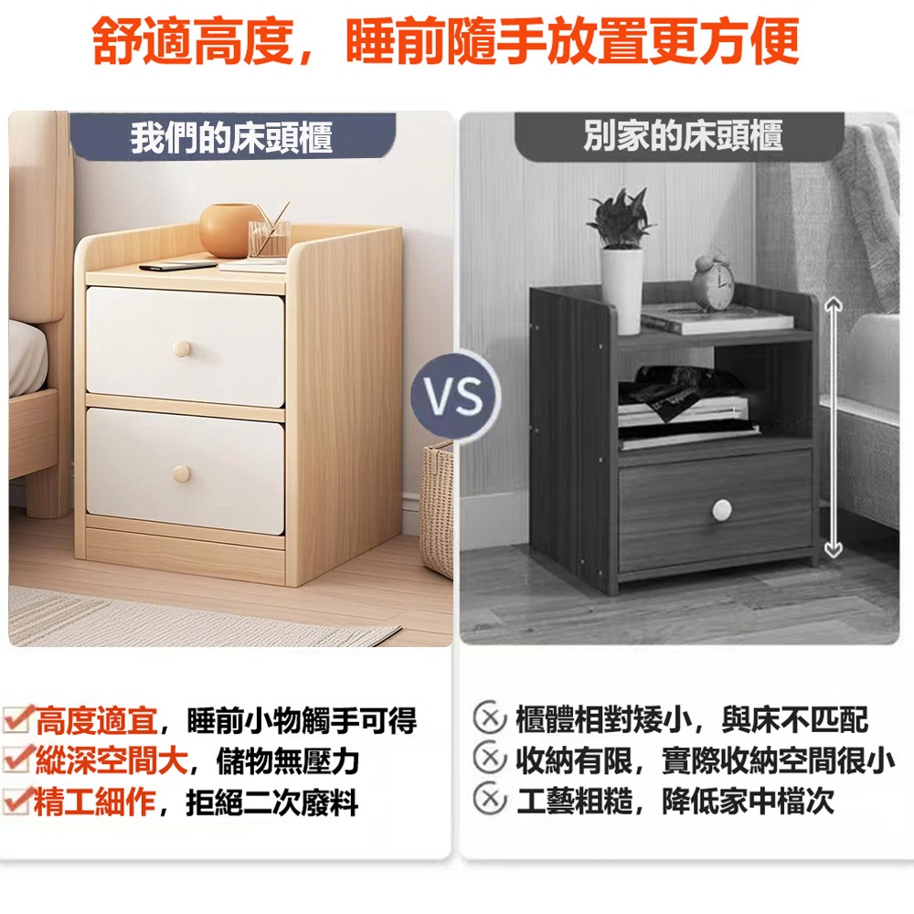 【E家工廠165】30公分雙抽床頭櫃 床邊桌 抽屜櫃 床頭櫃收納 床邊收納櫃 臥室收納櫃 小櫃子 免運 可貨到付款-細節圖5