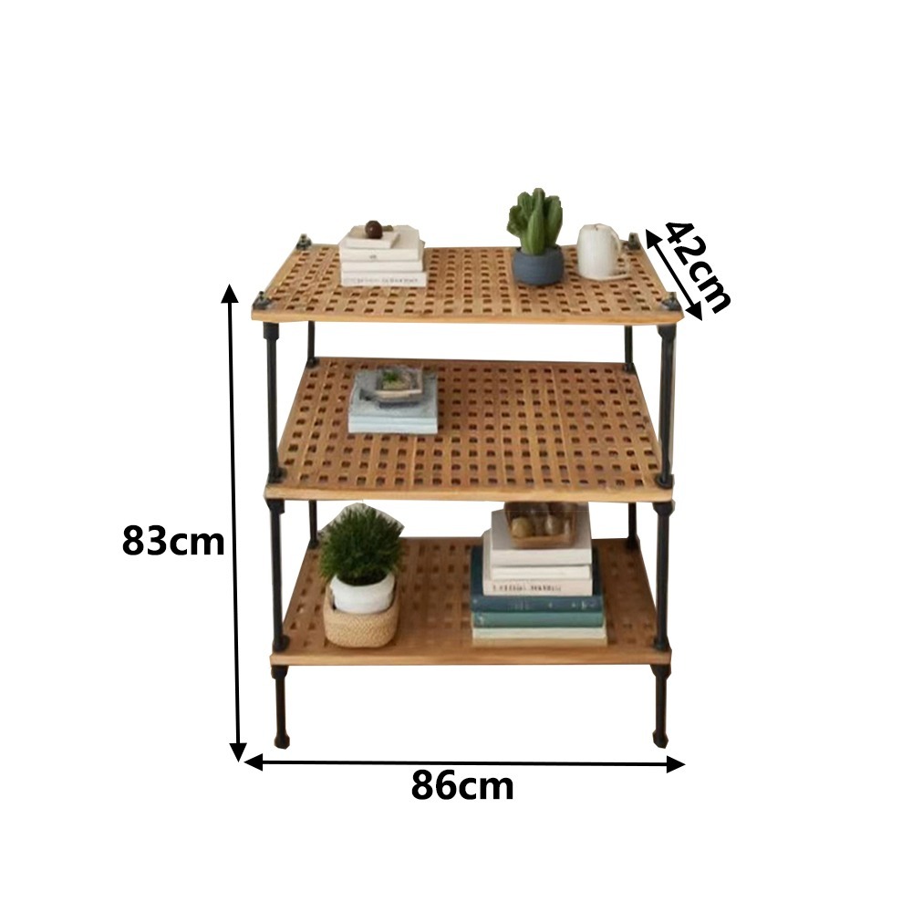 【E家工廠 239】85公分三層置物架 客廳展示架 書架 層架置物架 楠竹置物架 置物架 收納架 免運 可貨到付款-細節圖9