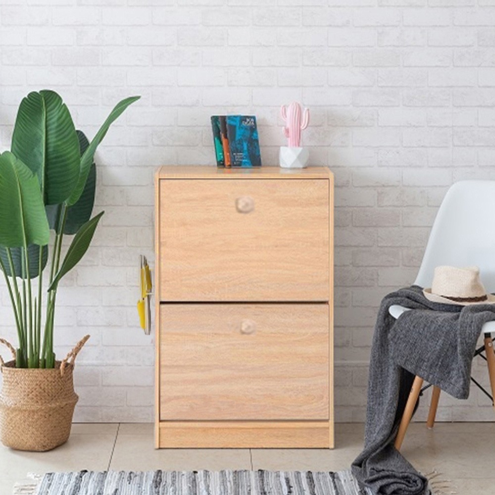 【E家工廠 248】翻斗鞋櫃 鞋櫃 鞋架 玄關鞋櫃 兩層翻斗鞋櫃 鞋櫃收納櫃 木質鞋櫃 玄關櫃 收納櫃 櫃子 免運-細節圖2