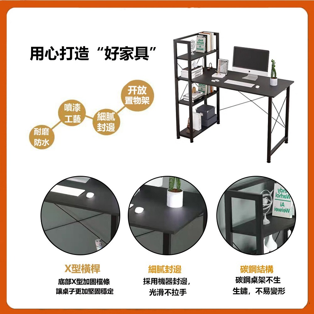 【E家工廠 329】書桌 電腦桌 書桌收納 側櫃書桌 側架書桌 工作桌 書桌收納架 書桌收納櫃 長桌 免運 可貨到付款-細節圖6