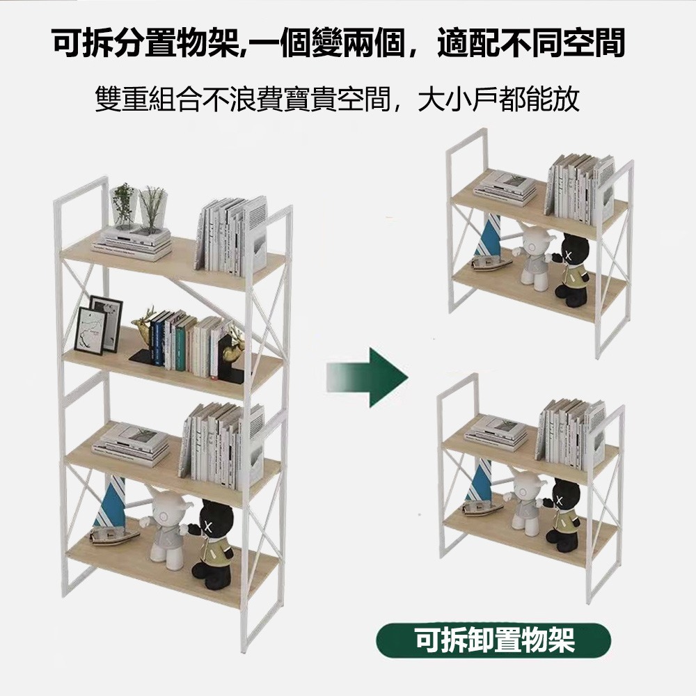 【E家工廠 334】置物架 收納架 四層置物架 書架 層架 展示架 客廳置物架 收納櫃 收納置物架 免運 可貨到付款-細節圖5