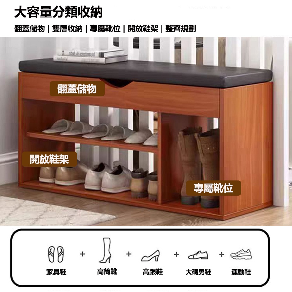 【E家工廠 406】80公分穿鞋椅 帶收納 換鞋櫃 收納換鞋椅  儲物凳  穿鞋凳  收納凳 換鞋凳 免運 可貨到付款-細節圖2