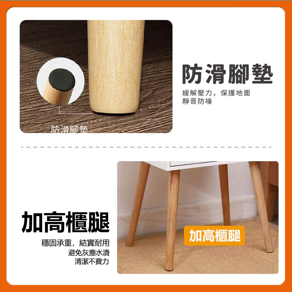 【E家工廠 436】床頭櫃  雙抽床頭櫃 造型床邊櫃 收納櫃 床邊桌 小型邊桌 抽屜櫃 免運 可貨到付款-細節圖7