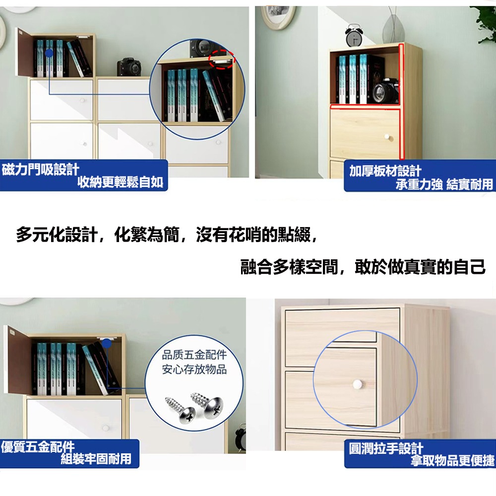 【E家工廠 441】收納櫃 書櫃 北歐書櫃 書架 木櫃 客廳置物櫃 四層收納櫃 四層櫃 儲物櫃 免運 可貨到付款-細節圖5