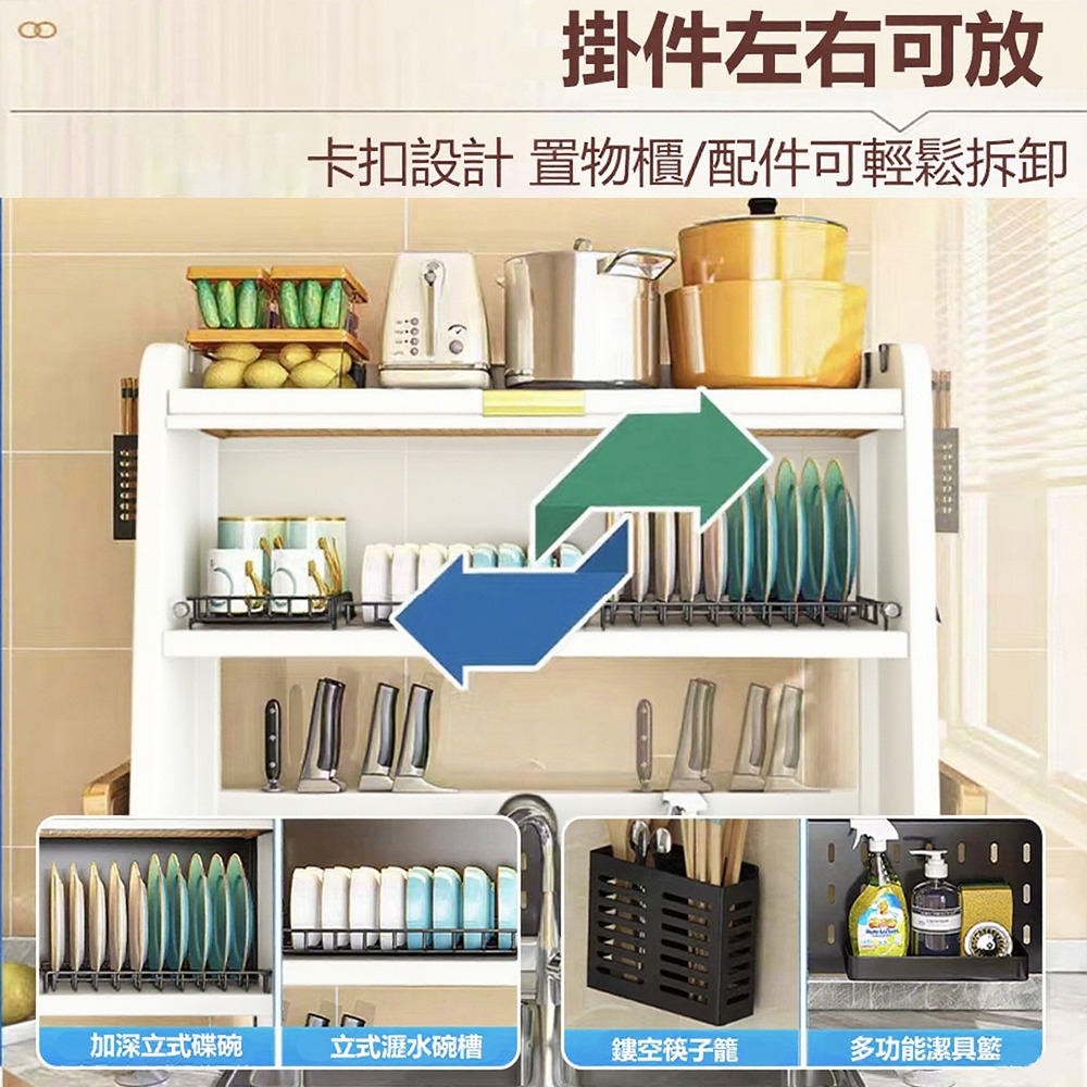 【E家工廠234】防塵水槽瀝水架 送防滑腳墊 87公分水槽置物架 廚房置物架 瀝水架 廚房瀝水架 防塵帶櫃門 免運-細節圖2