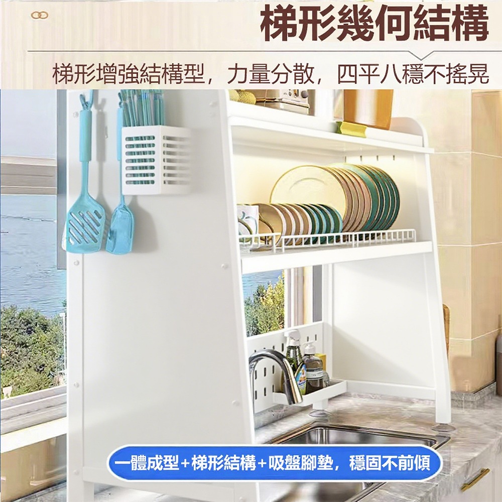 【E家工廠234】防塵水槽瀝水架 送防滑腳墊 87公分水槽置物架 廚房置物架 瀝水架 廚房瀝水架 防塵帶櫃門 免運-細節圖4