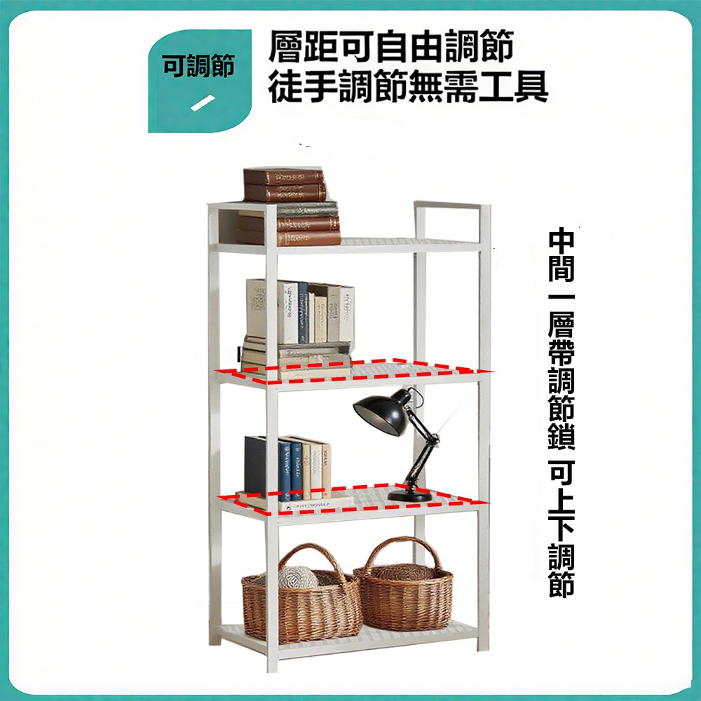 【E家工廠327】免組裝折疊置物架 60公分四層置物架 層架 貨架帶輪子 收納架 鐵力士架 架子 免運-細節圖5