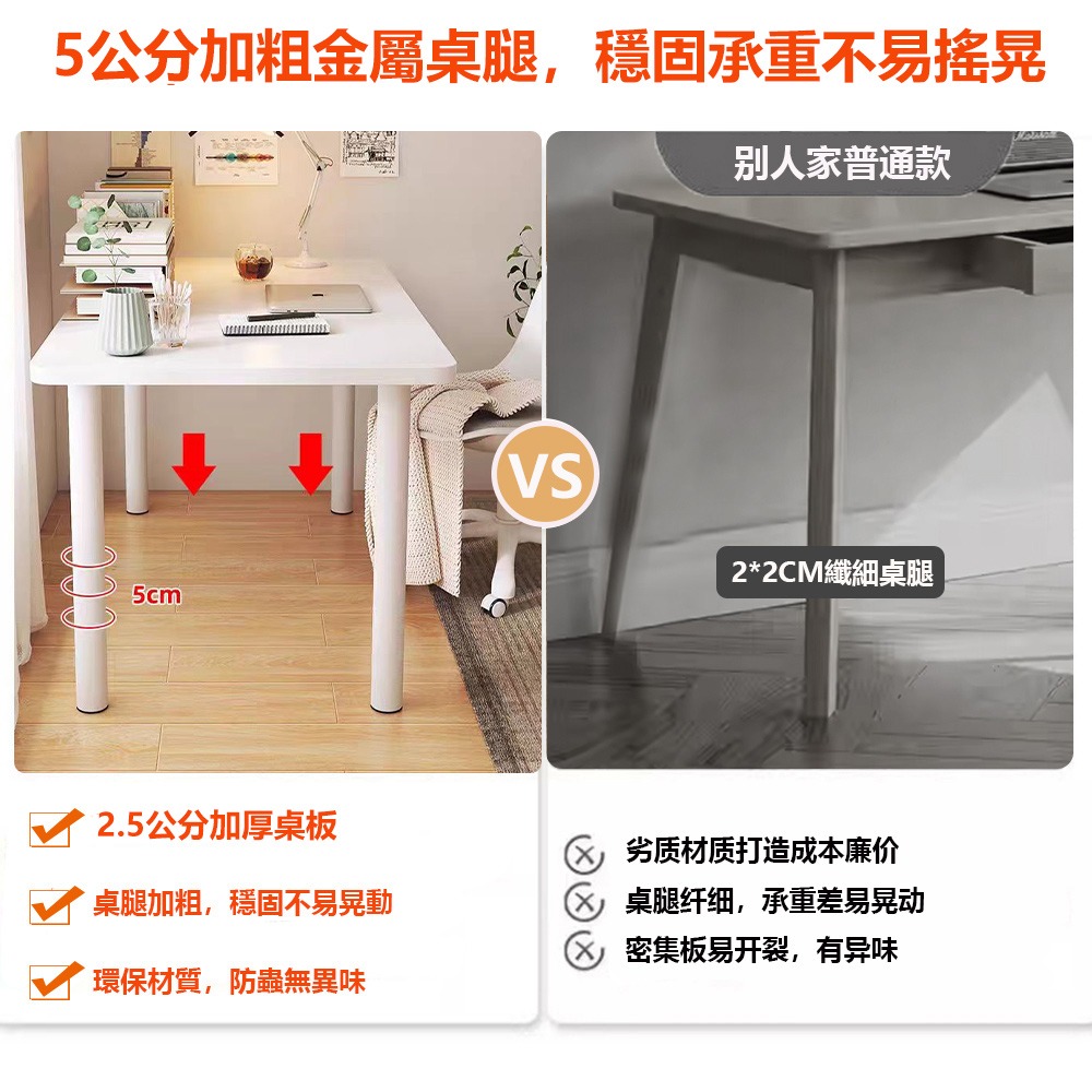 【E家工廠355】120公分簡約電腦桌 加厚桌面 加粗腳架 學習桌 書桌 辦公桌 寫字桌 工作桌 遊戲桌 免運-細節圖4