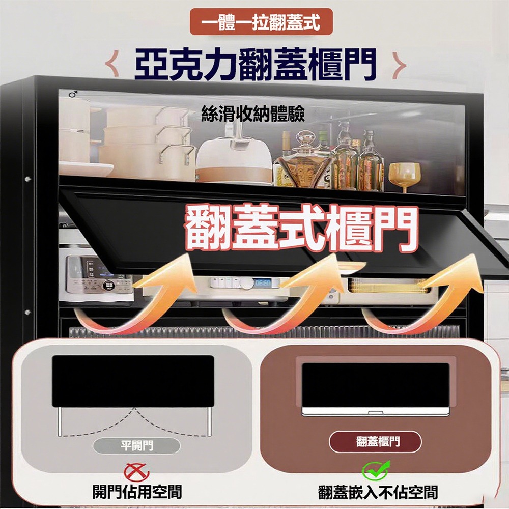 【E家工廠318】廚房置物架 可移動廚房收納櫃 櫥櫃 防塵帶門儲物櫃  廚房櫃 餐邊櫃 碗碟收納櫃 微波爐架 免運-細節圖4