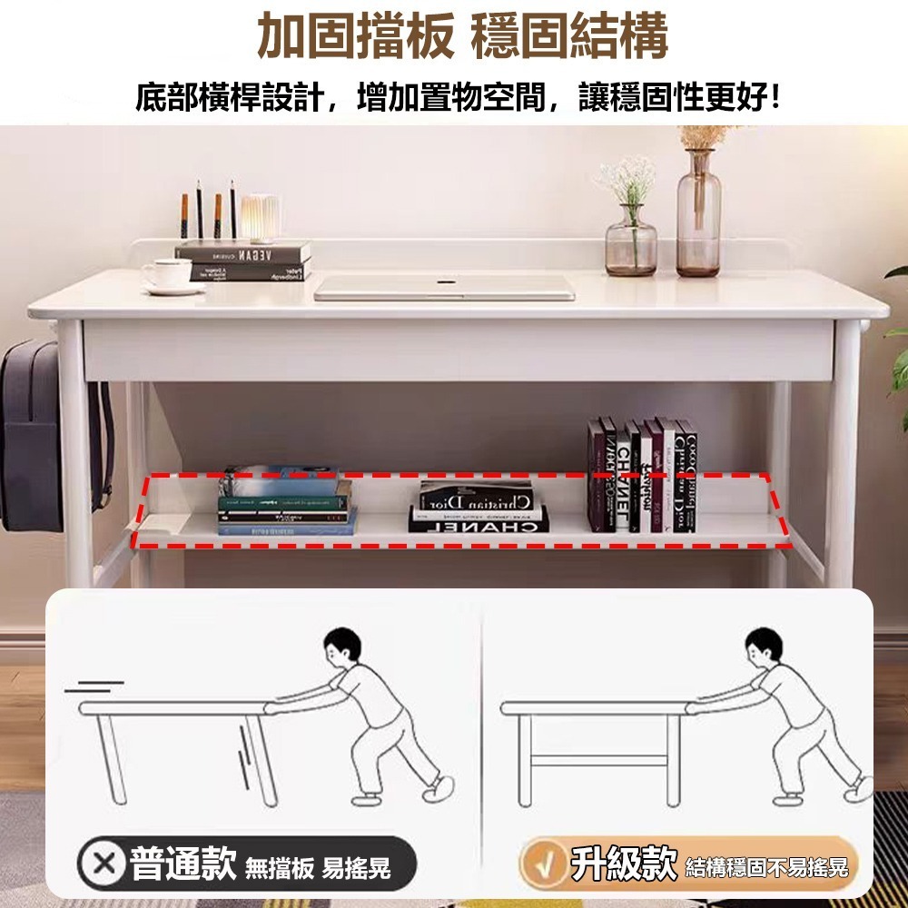 【E家工廠043】全實木書桌 80公書桌電腦桌 櫃體整裝僅需裝腳 學生桌 工作桌 抽屜收納 免運-細節圖4