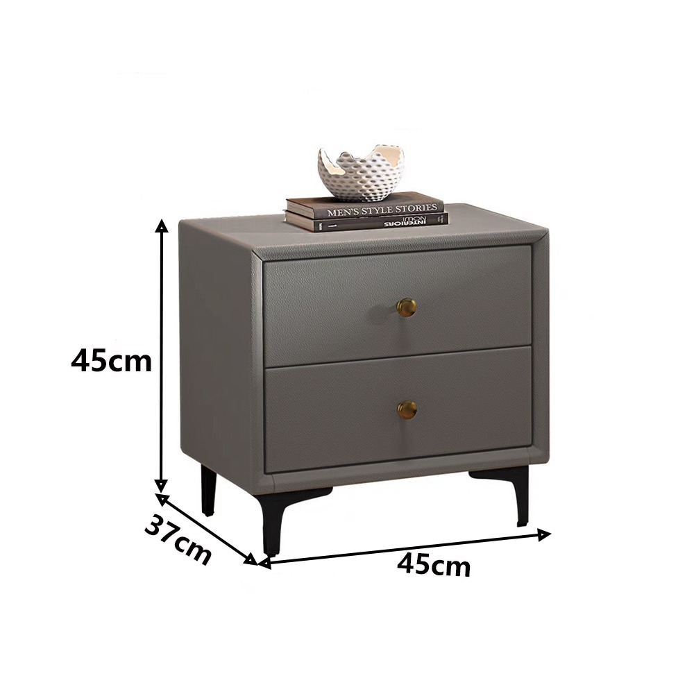 【E家工廠104】整裝床頭櫃 45公分兩抽床頭櫃 實木框架+貓爪皮床邊桌 小櫃子 收納櫃子 免運-細節圖5