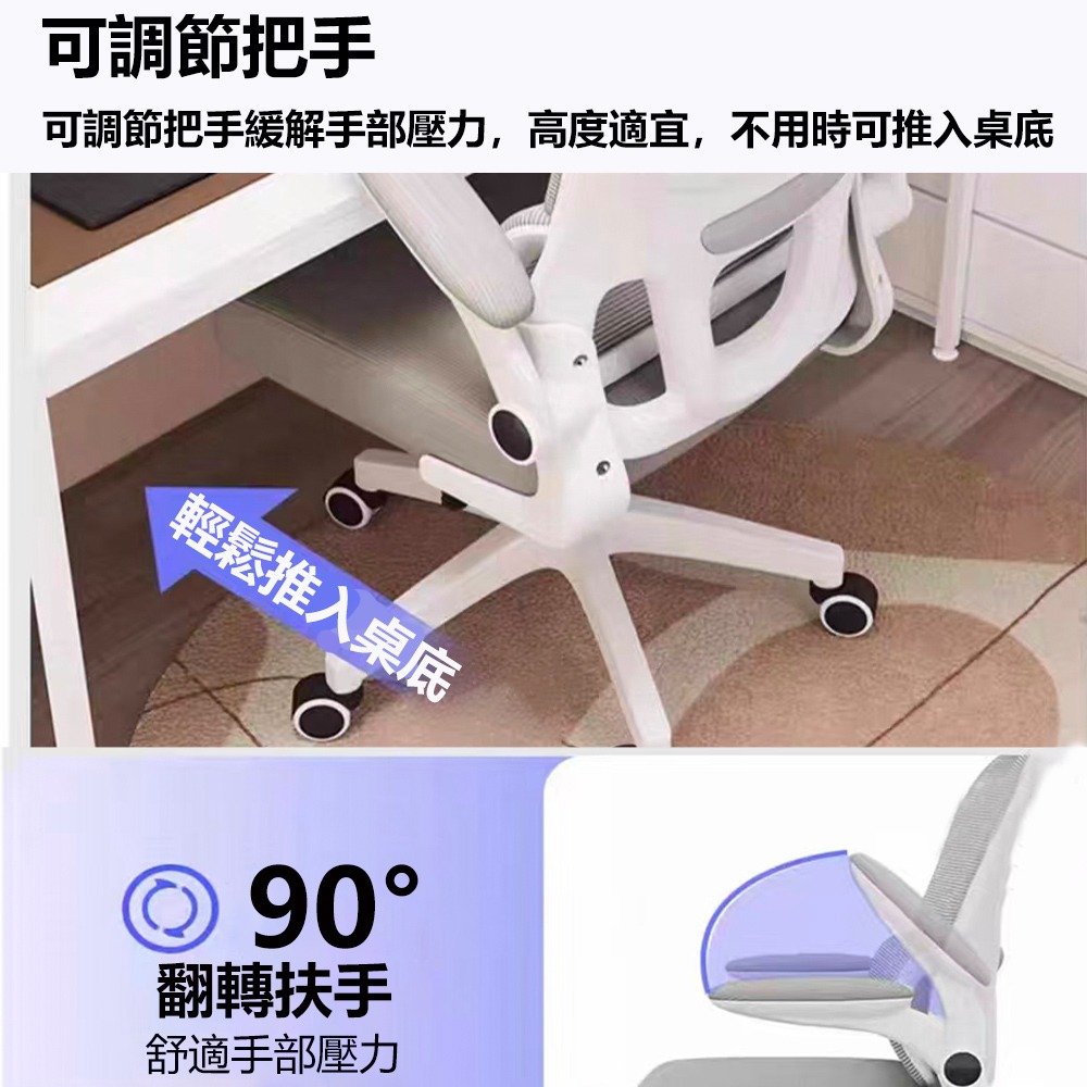 【E家工廠344】護腰人體工學椅 電腦椅 辦公椅 旋轉椅 升降椅 書桌椅 透氣網椅  分區釋壓-細節圖5