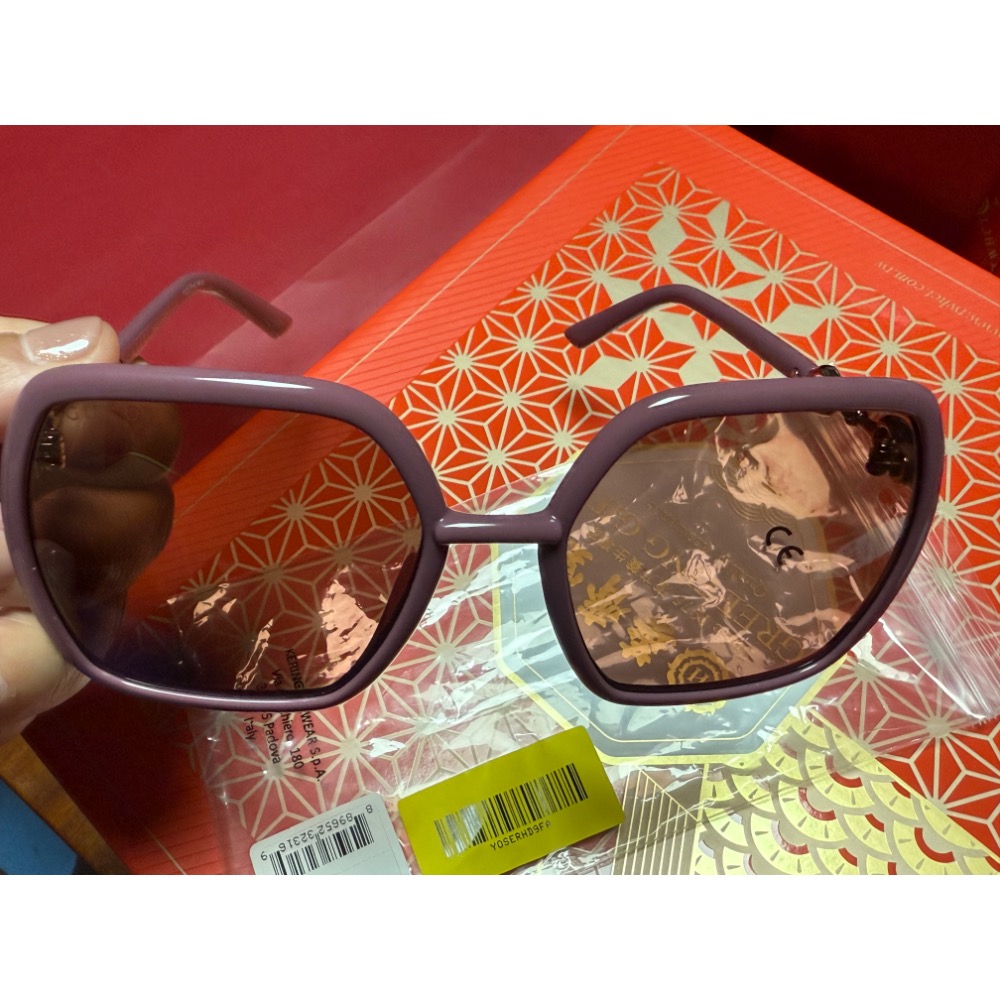 Gucci 墨鏡 竹節logo款-裸粉 全新-細節圖2