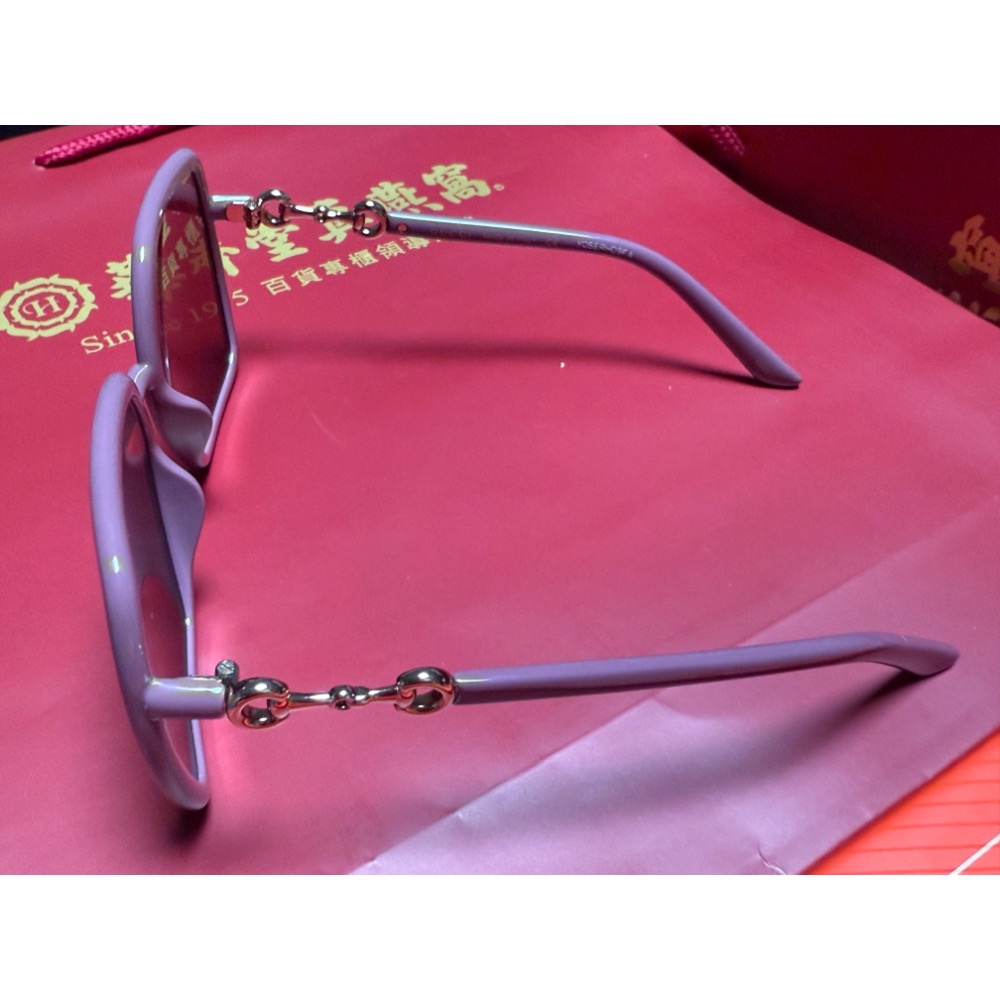 Gucci 墨鏡 竹節logo款-裸粉 全新-細節圖4