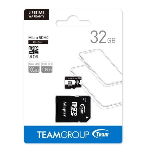 『儲存玩家』TEAM 十銓 Micro SDHC 32GB U1 含轉卡 記憶卡 ( TUSDH32GCL10U03 )