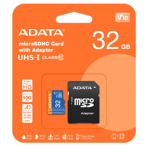 『儲存玩家』威剛 ADATA microSDHC UHS-I A1 32G 記憶卡 附轉卡 讀取速度最高每秒 100MB