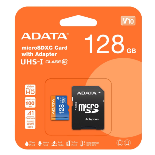 『儲存玩家』威剛 ADATA microSDXC UHS-I A1 128G 記憶卡 轉卡 讀取速度最高每秒 100MB
