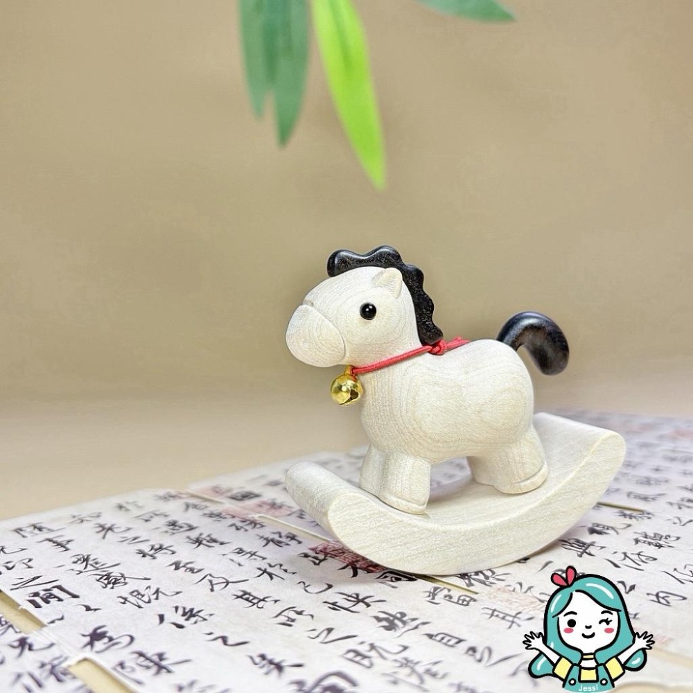 全新｜洛克馬 擴香擺件 櫸木雕刻搖搖木馬擺件 馬到成功 辦公 桌面裝飾品 小擺件-細節圖2
