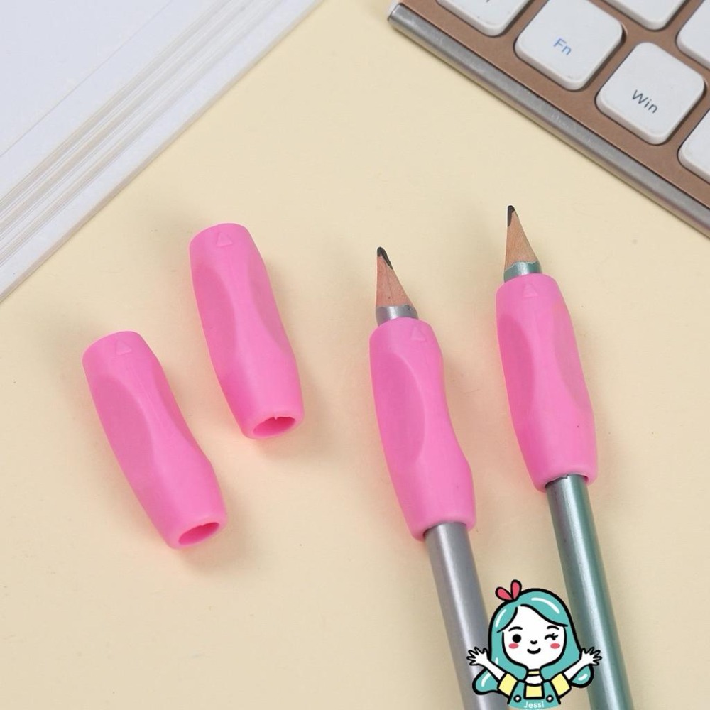 全新｜兒童寫字矯正器 握筆矯正器 握筆姿勢 寫字矯正器 鉛筆 自動鉛筆 筆套 筆型矯正器 文具（顏色隨機出）-細節圖2