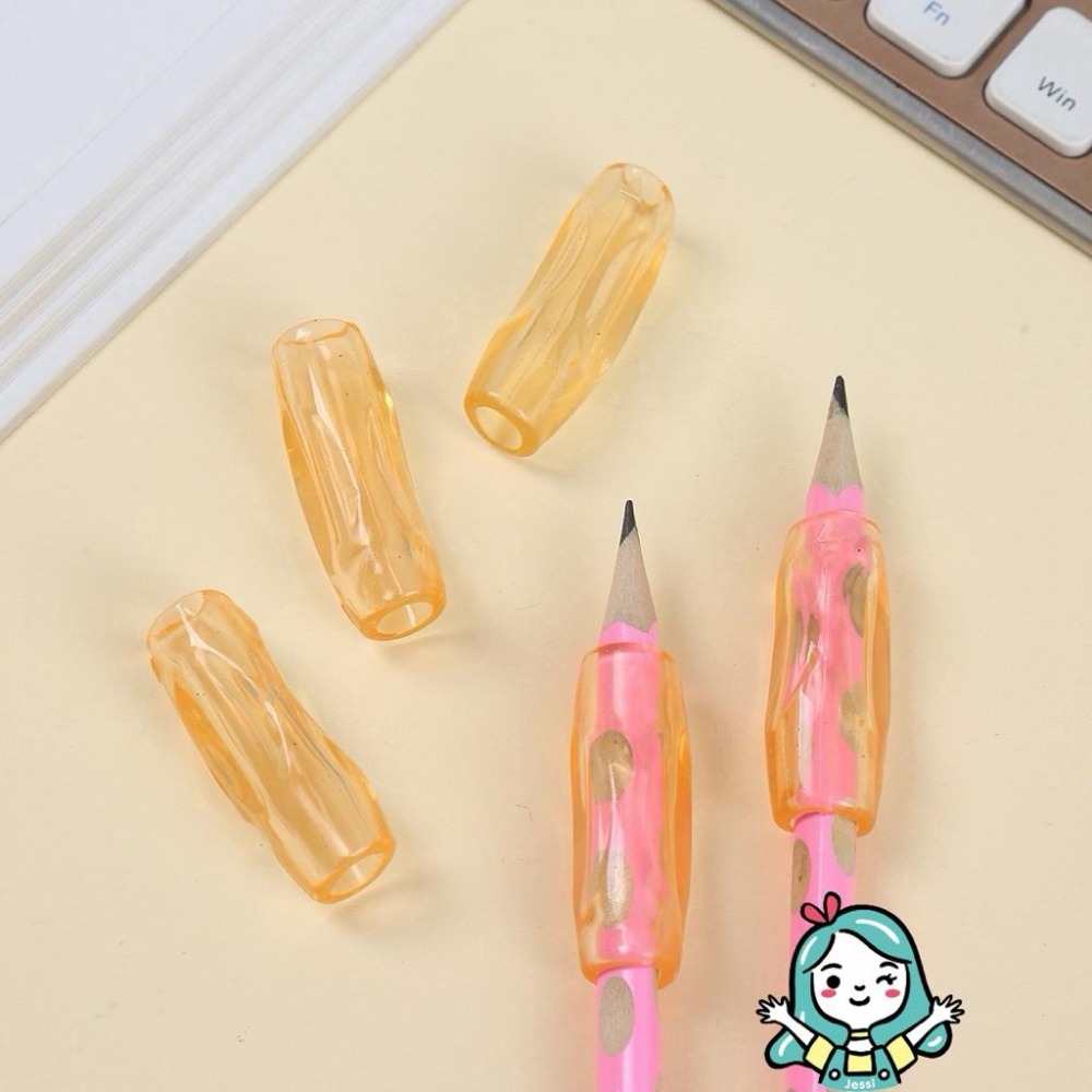全新｜兒童寫字矯正器 握筆矯正器 握筆姿勢 寫字矯正器 鉛筆 自動鉛筆 筆套 筆型矯正器 文具（顏色隨機出）-細節圖7