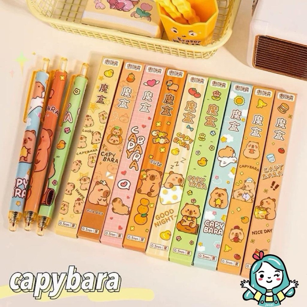 全新｜卡皮巴拉 盲盒 魔盒 原子筆 卡通 獎品 學生禮品 中性筆 黑色原子筆-細節圖4