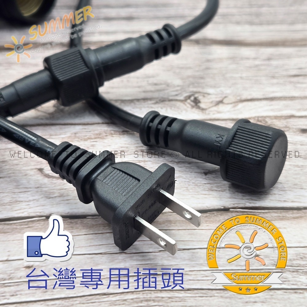 台灣現貨 E27燈帶 10米/5米 戶外防水燈串 露營燈 餐廳佈置 商業級加粗電線 工業風燈串 E27燈頭 S14適用-細節圖6