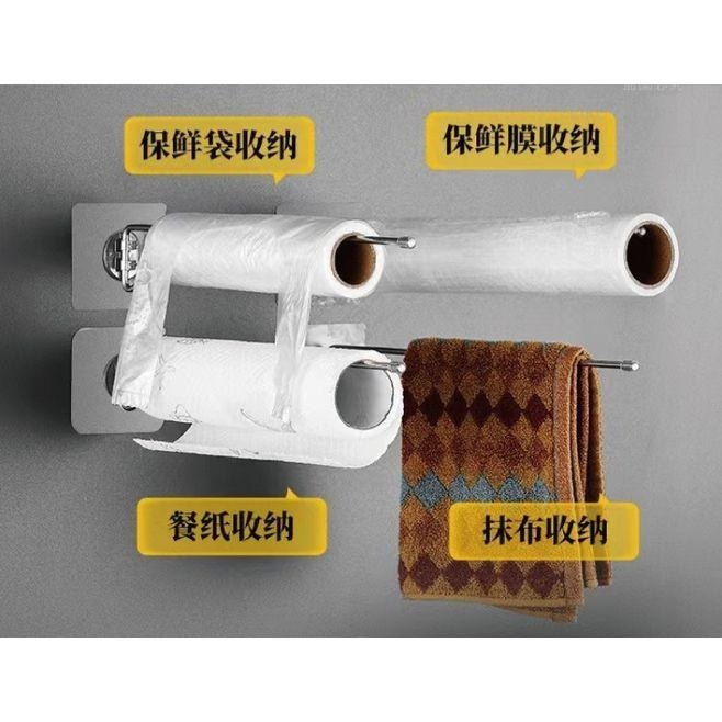 不鏽鋼可旋轉毛巾架 可旋轉毛巾架 毛巾架 保鮮膜掛架 抹布掛架 餐巾紙掛架 掛架 收納 【過生活】-細節圖2