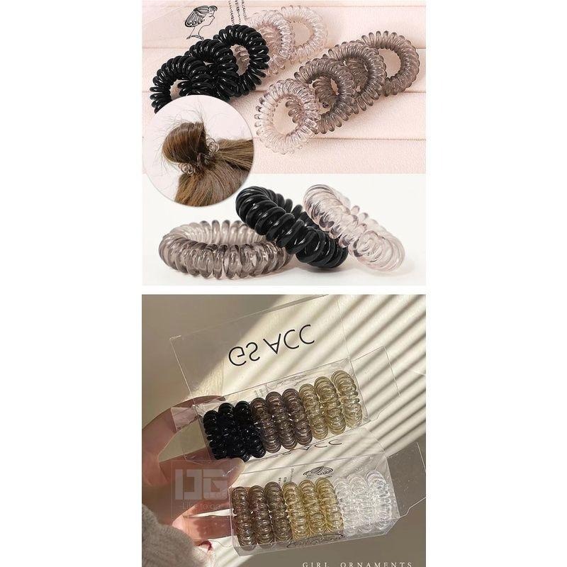 電話線髮圈 髮圈 時尚髮飾 透明質感 透明髮圈 【過生活】-細節圖3