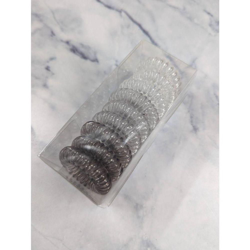 電話線髮圈 髮圈 時尚髮飾 透明質感 透明髮圈 【過生活】-細節圖4