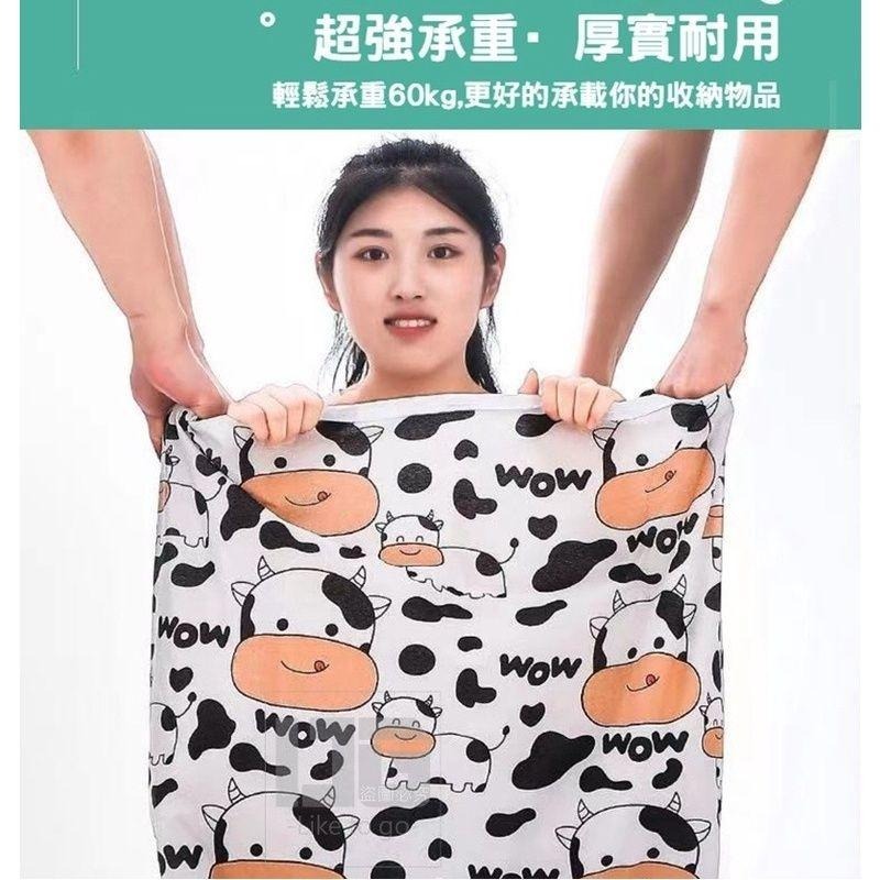 超大容量可愛印花拉鍊收納袋 收納袋 拉鍊收納袋 大容量收納袋 搬家 換季 棉被收納袋 搬家袋 髒衣籃 收納 【過生活】-細節圖6