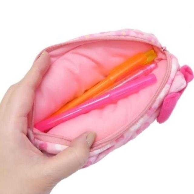 ((預購))  三麗鷗 絨毛造型筆袋(櫻花) HelloKitty 美樂蒂 酷洛米 20250423 過生活IP訂購-細節圖6