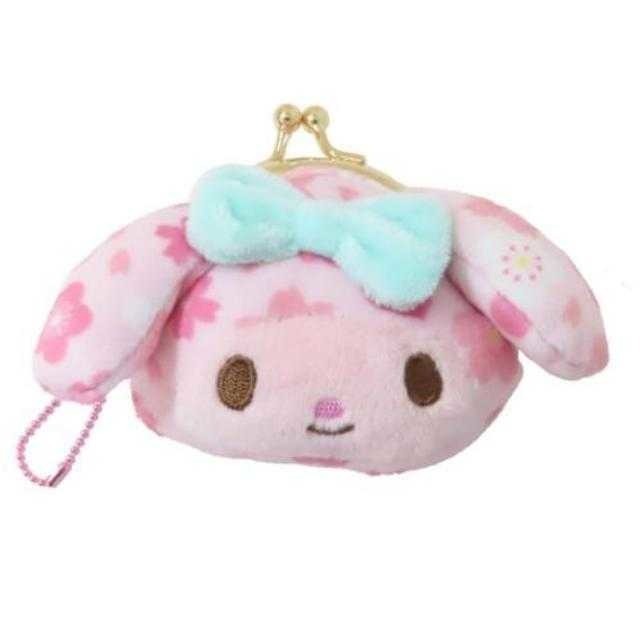 ((預購)) 三麗鷗 絨毛造型口金零錢包(櫻花) HelloKitty 美樂蒂 酷洛米 20250423 過生活IP訂購-細節圖4