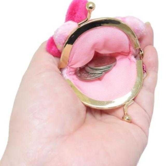 ((預購)) 三麗鷗 絨毛造型口金零錢包(櫻花) HelloKitty 美樂蒂 酷洛米 20250423 過生活IP訂購-細節圖6