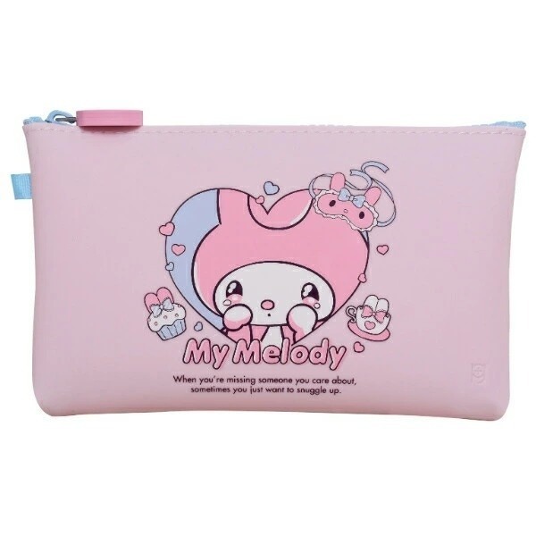 過生活IP訂購 三麗鷗 p+g design矽膠扁平化妝包 美樂蒂 酷洛米 11408-細節圖3