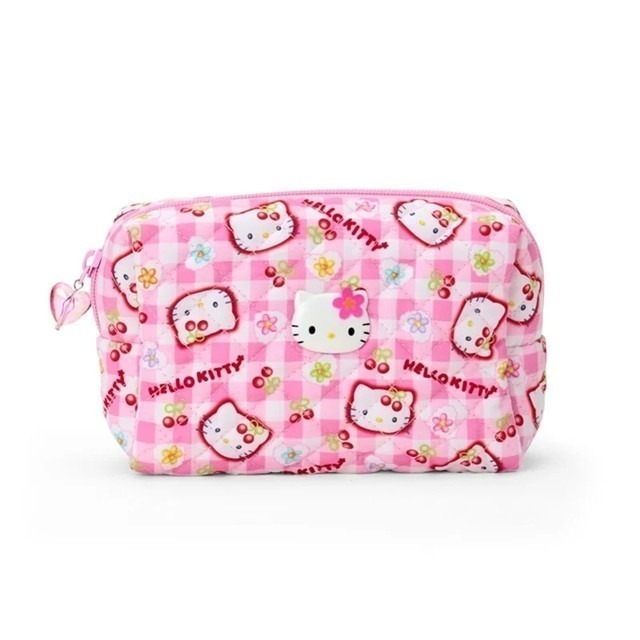 過生活IP訂購 三麗鷗 菱格化妝包 棉布風 HelloKitty 美樂蒂 大耳狗 11411-細節圖3