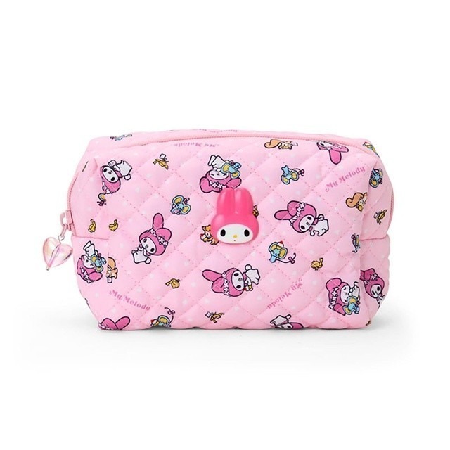 過生活IP訂購 三麗鷗 菱格化妝包 棉布風 HelloKitty 美樂蒂 大耳狗 11411-細節圖4