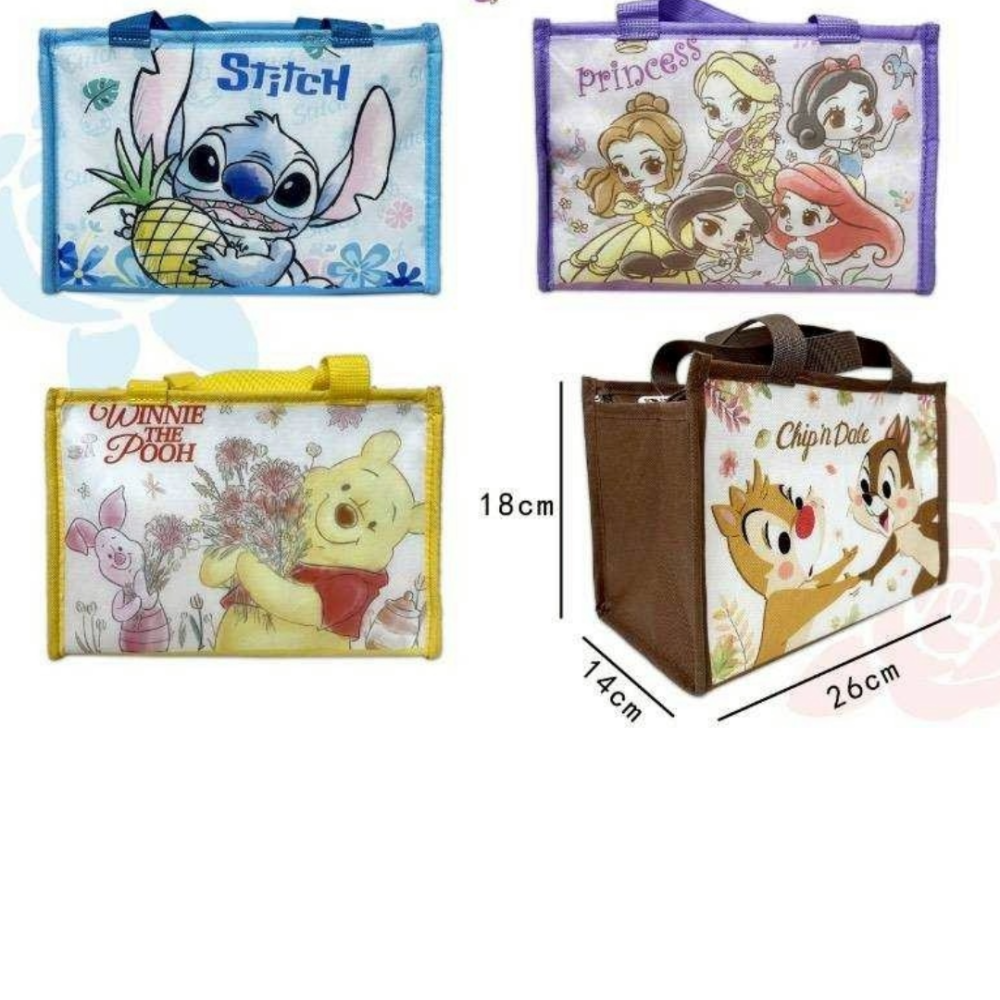 過生活IP訂購 迪士尼 方形保冷便當袋 米奇 小熊維尼 史迪奇 奇奇蒂蒂 公主 20250620-細節圖2