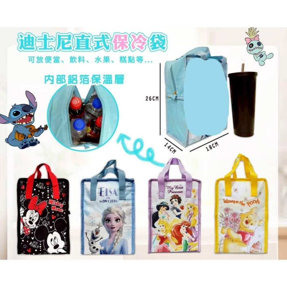過生活IP訂購 迪士尼 手提直式保冷袋 米奇 米妮 小熊維尼 奇奇蒂蒂 公主 玩具總動員 冰雪奇緣 20250620-細節圖3