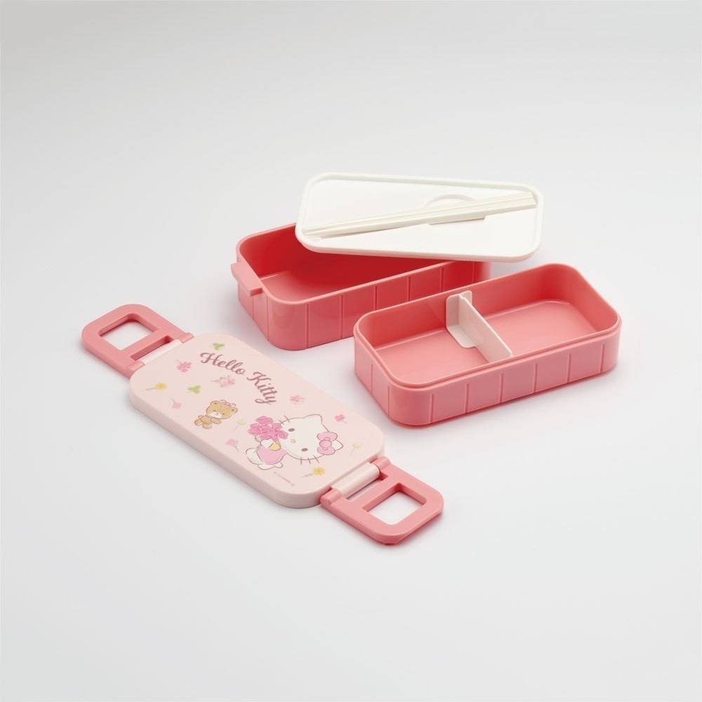 過生活IP訂購 三麗鷗 HelloKitty 凱蒂貓 雙扣雙層便當盒 11411-細節圖3