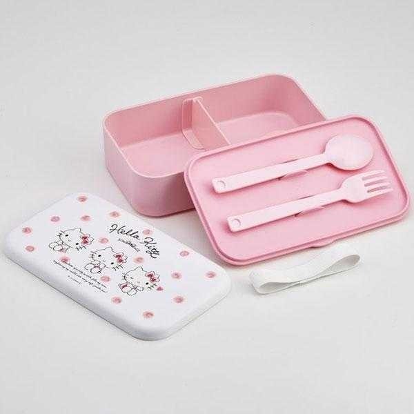 過生活IP訂購 三麗鷗 HelloKitty 凱蒂貓 便當盒附餐具組 11411-細節圖3