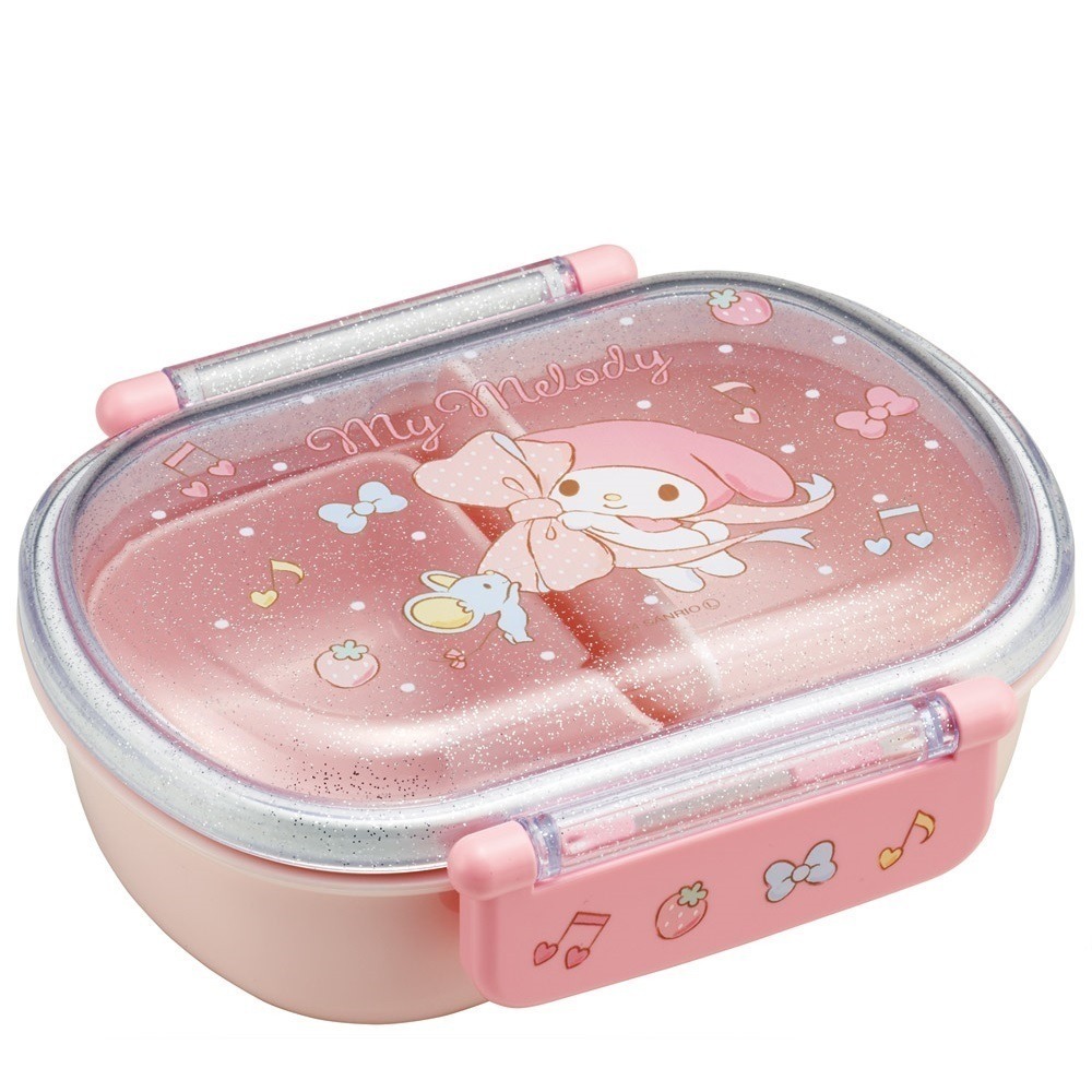 過生活IP訂購 三麗鷗 透明雙扣便當盒 HelloKitty 美樂蒂 大耳狗 酷洛米 11411-細節圖4