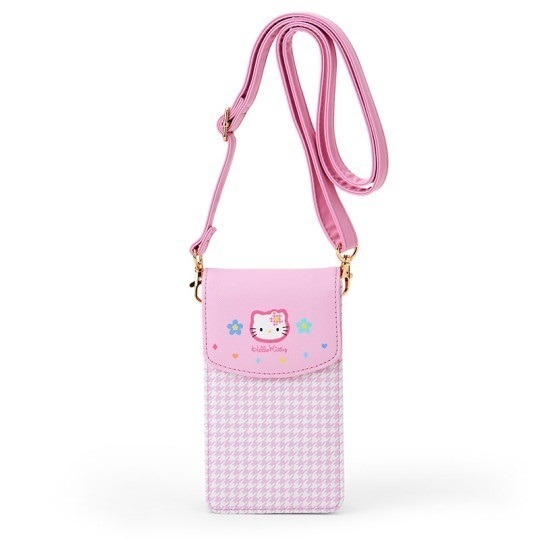 過生活IP訂購 三麗鷗 皮質斜背手機包 復古千鳥格 HelloKitty 美樂蒂 大耳狗 酷洛米 11411-細節圖3
