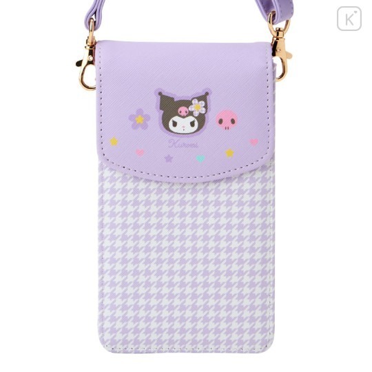 過生活IP訂購 三麗鷗 皮質斜背手機包 復古千鳥格 HelloKitty 美樂蒂 大耳狗 酷洛米 11411-細節圖8
