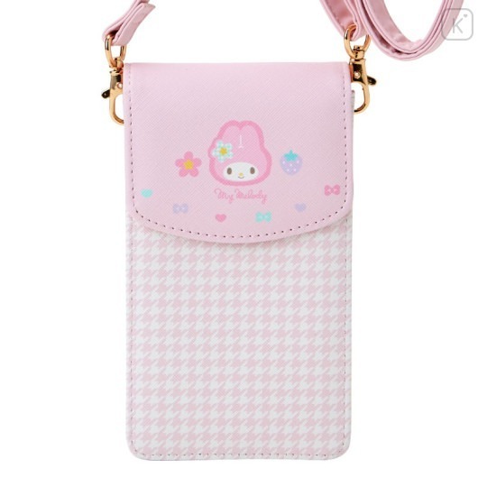 過生活IP訂購 三麗鷗 皮質斜背手機包 復古千鳥格 HelloKitty 美樂蒂 大耳狗 酷洛米 11411-細節圖9