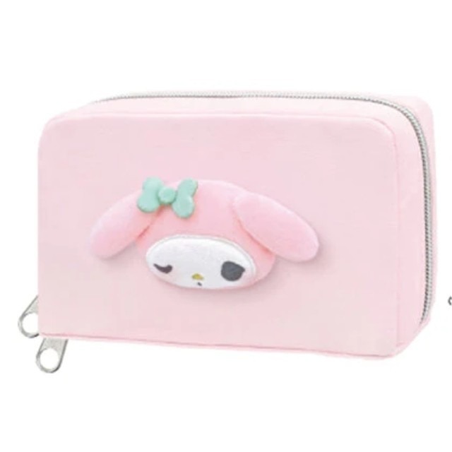 過生活IP訂購 三麗鷗 絨毛造型化妝包 HelloKitty 美樂蒂 布丁狗 大耳狗 酷洛米 帕恰狗 11431-細節圖4