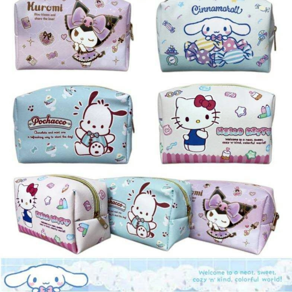 過生活IP訂購 三麗鷗 皮質化妝包 HelloKitty 大耳狗 酷洛米 帕恰狗 11431-細節圖3