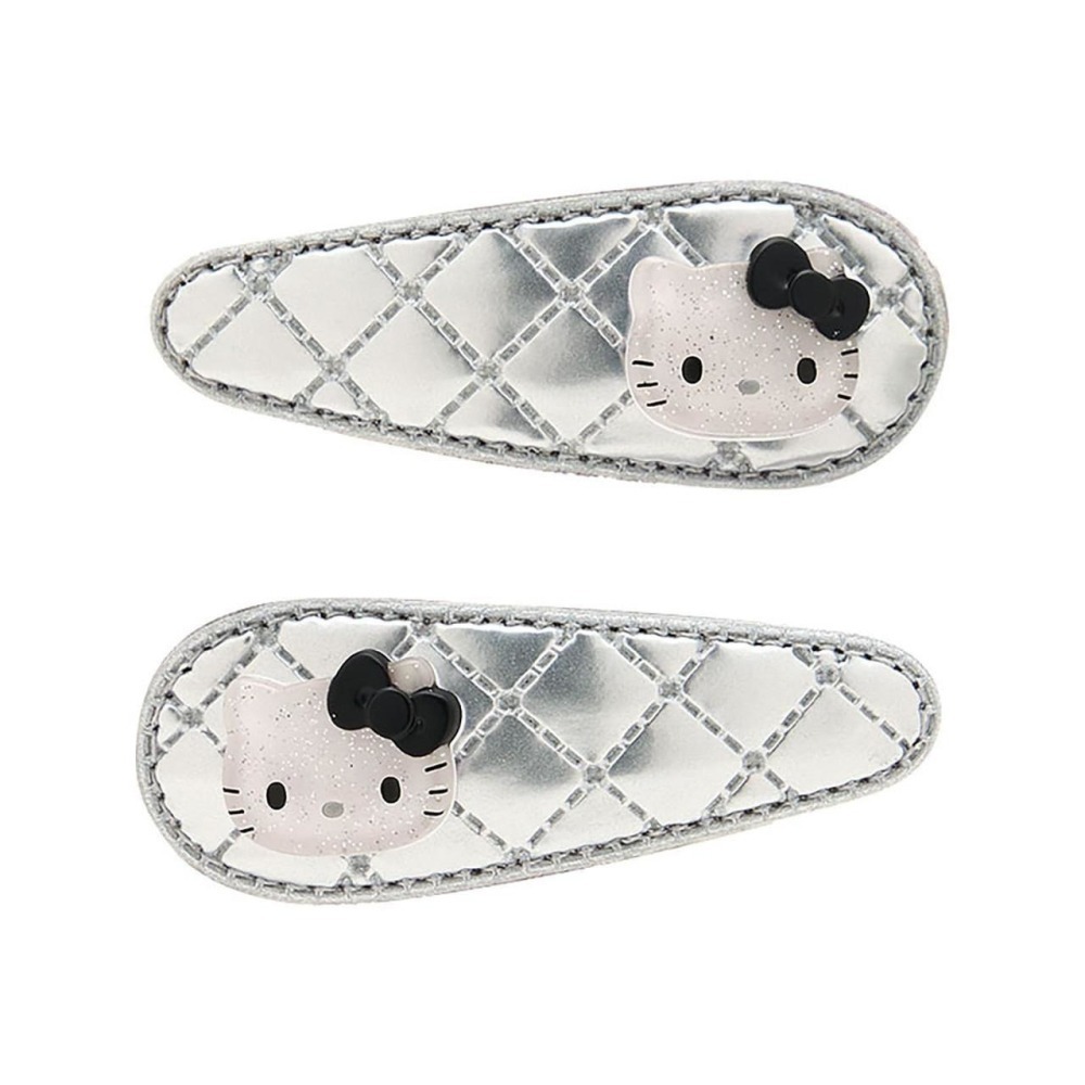 過生活IP訂購 三麗鷗 菱格紋髮夾2入組 金屬風 HelloKitty 美樂蒂 大耳狗 酷洛米 6A53R-細節圖4