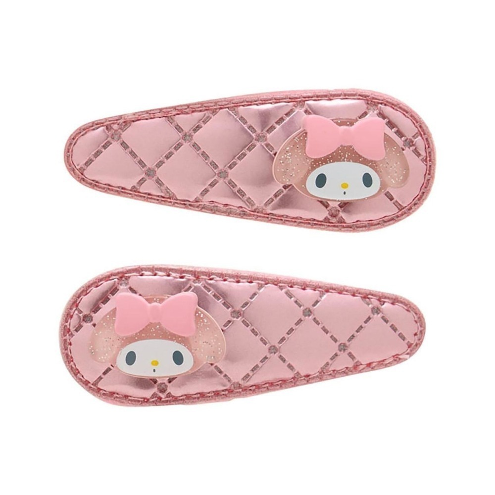 過生活IP訂購 三麗鷗 菱格紋髮夾2入組 金屬風 HelloKitty 美樂蒂 大耳狗 酷洛米 6A53R-細節圖6